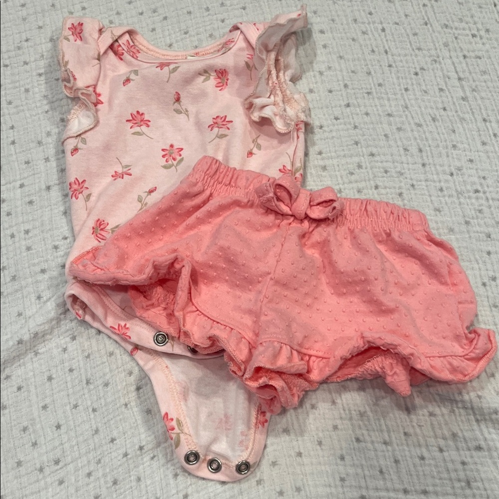 Charming Pink Floral Baby Set